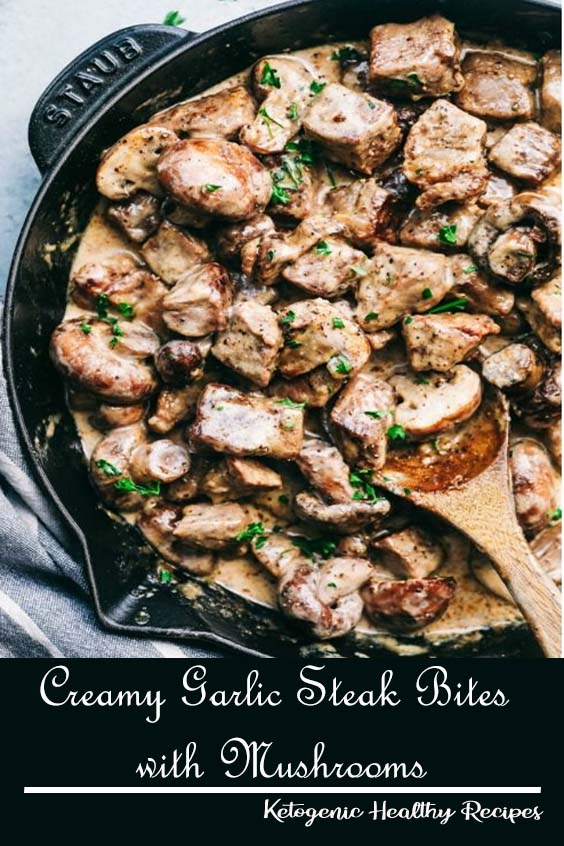 Creamy Garlic Steak Bites with Mushrooms Vegan Recipes Slow Cooker