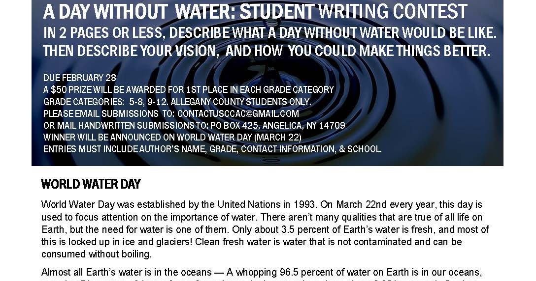 essay on no life without water