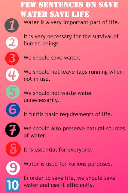 10 Sentences on Save Water Save Life