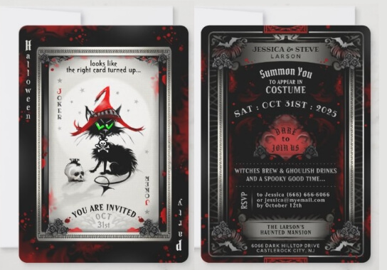 Shop Joker Card Halloween Party Invites at Zazzle