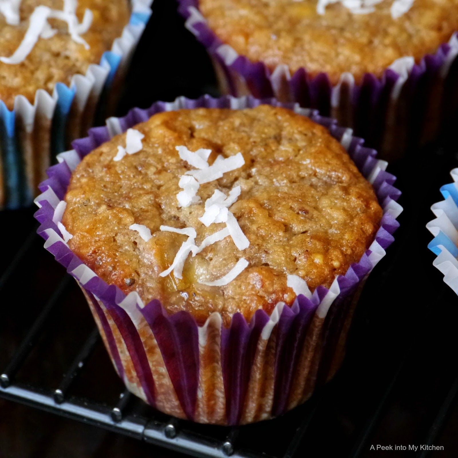A Peek into My Kitchen: Eggless Banana Coconut Muffins with Chia Seeds ...