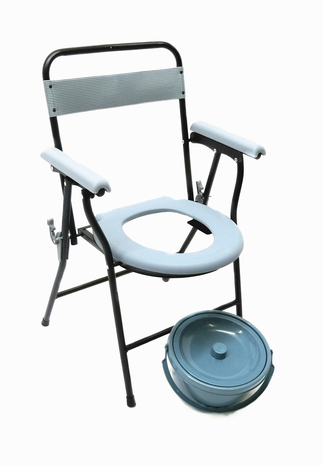 Folding commode chair with backrest and pot Malaysia Penang Kerusi