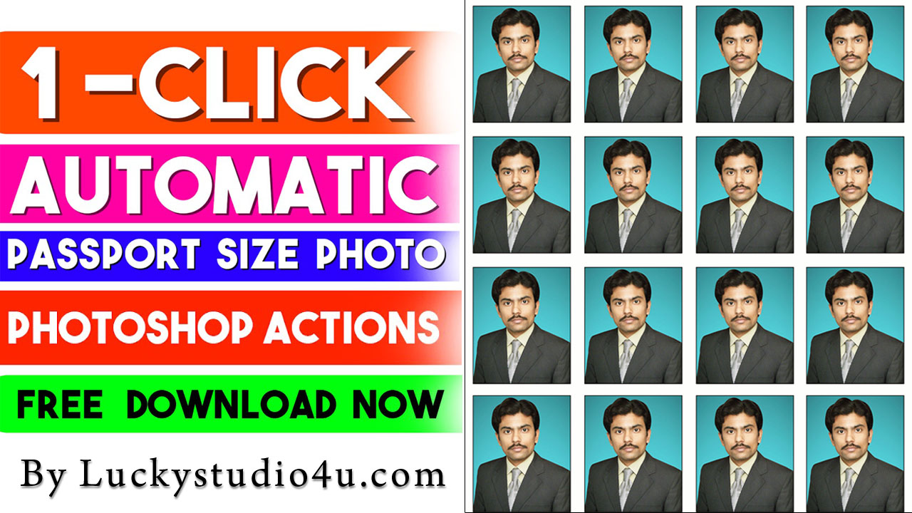 One Click Automatic Passport Size Photos Action