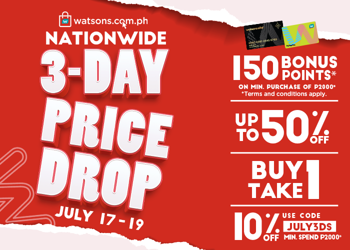 Manila Shopper Watsons Nationwide 3day SALE July 2020