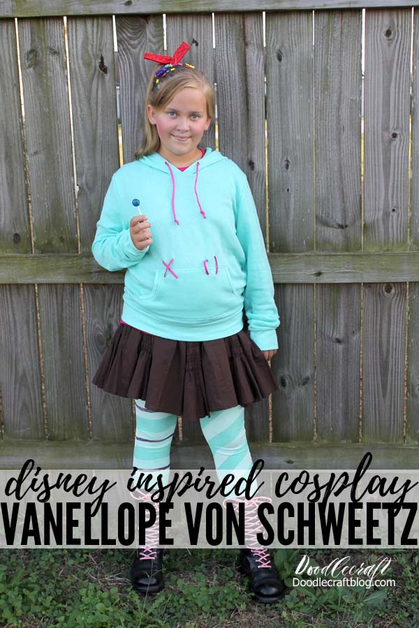 Vanellope Von Schweetz inspired from Disney's Wreck it Ralph Cosplay or Halloween Costume DIY! How to make the perfect last minute costume!