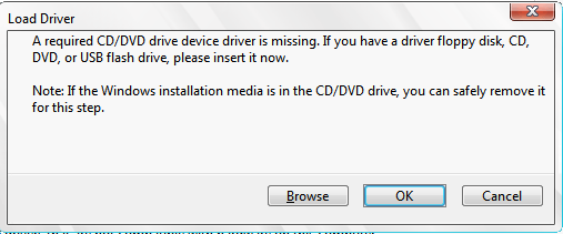 حل مشكلة a required cddvd drive device driver is missing