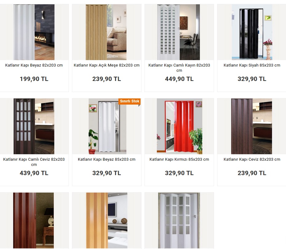 Zen Home Akordiyon Kapi Beyaz Bk1015 Tekzen