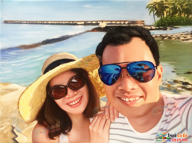 vẽ chân dung chất lượng cao làm quà tặng