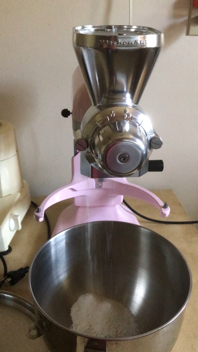 Viki 's Kitchen Athirasam using KitchenAid grain mill attachment (cup