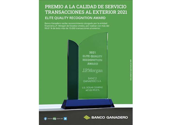 Banco Ganadero recibe premio a la excelencia por sus servicios de Comercio Exterior