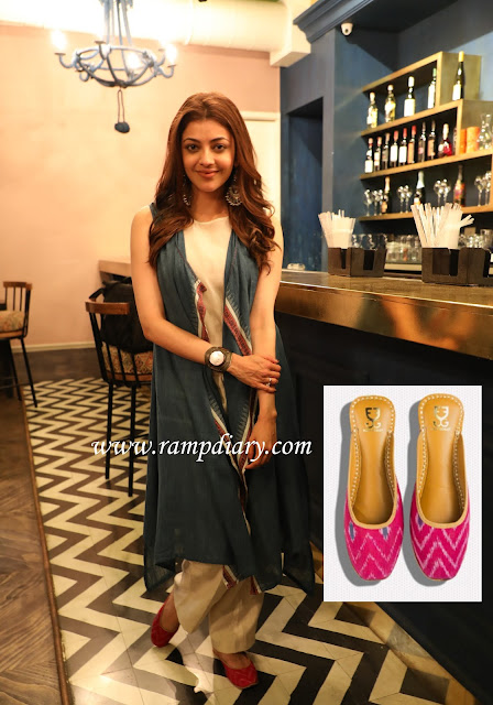 Kajal Aggarwal In Anita Dongre Grass Root and Fizzy Goblet Jutties