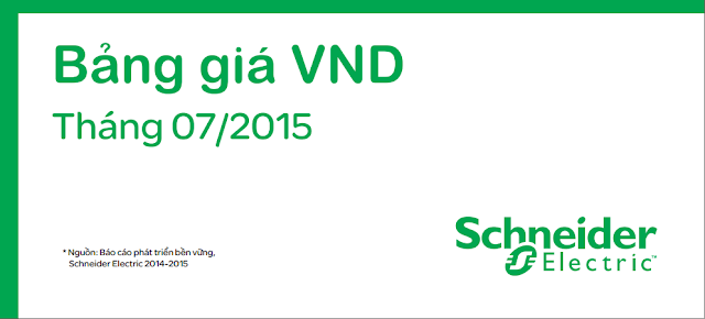 Bảng giá Schneider Electric 2015 mới nhất