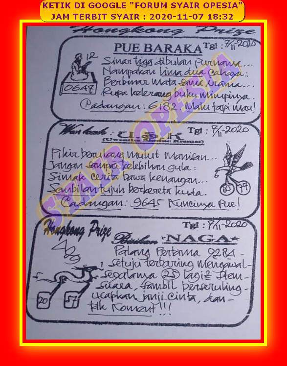 1 New Message Kode Syair Hongkong 7 November 2020 Forum Syair Togel Hongkong Singapura Sydney