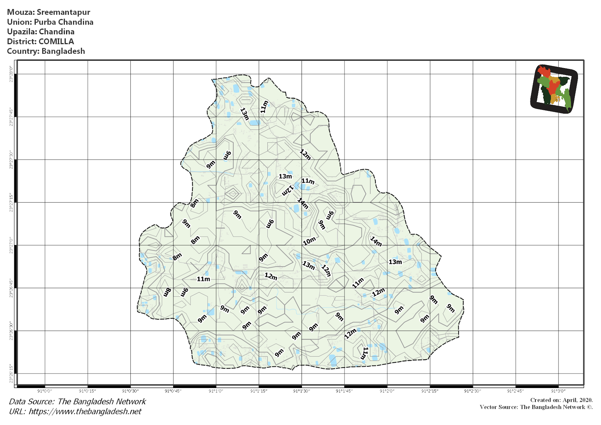 Map of Sreemantapur Mouza of Chandina Upazila, COMILLA Map of Sreemantapur Mouza of Chandina Upazila, COMILLA, Bangladesh.