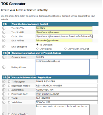 Cara Mudah Membuat Privacy Policy, Disclaimer dan Term Of Service