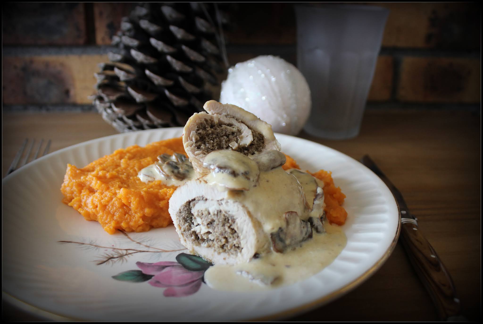 Keskonmangemaman?: Ballotine de dinde aux champignons , purée de patate