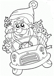 desenho papai noel de carro