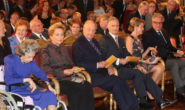 Prince Lorentz, Princess Astrid, Queen Fabiola, Queen Paola, King Albert, Prince Philippe, Princess Mathilde, Prince Laurent and Princess Claire