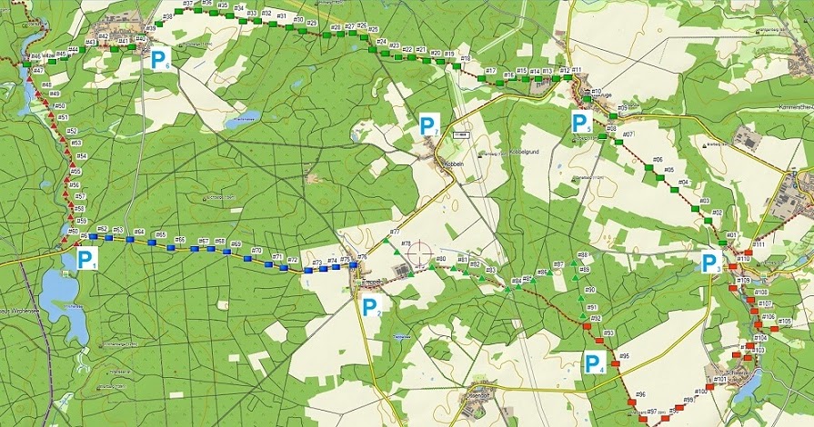 Schlaubetal- Rundherum: Caches- Karte
