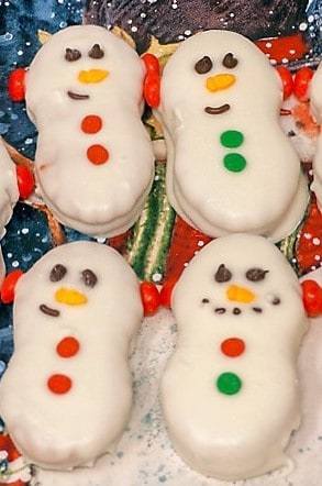 Snowman Nutter Butter Cookies