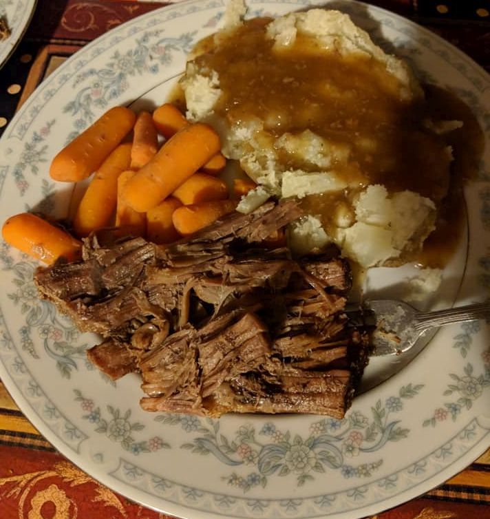 Countrified Hicks Cooking a Roast in a Cast Iron Dutch Oven