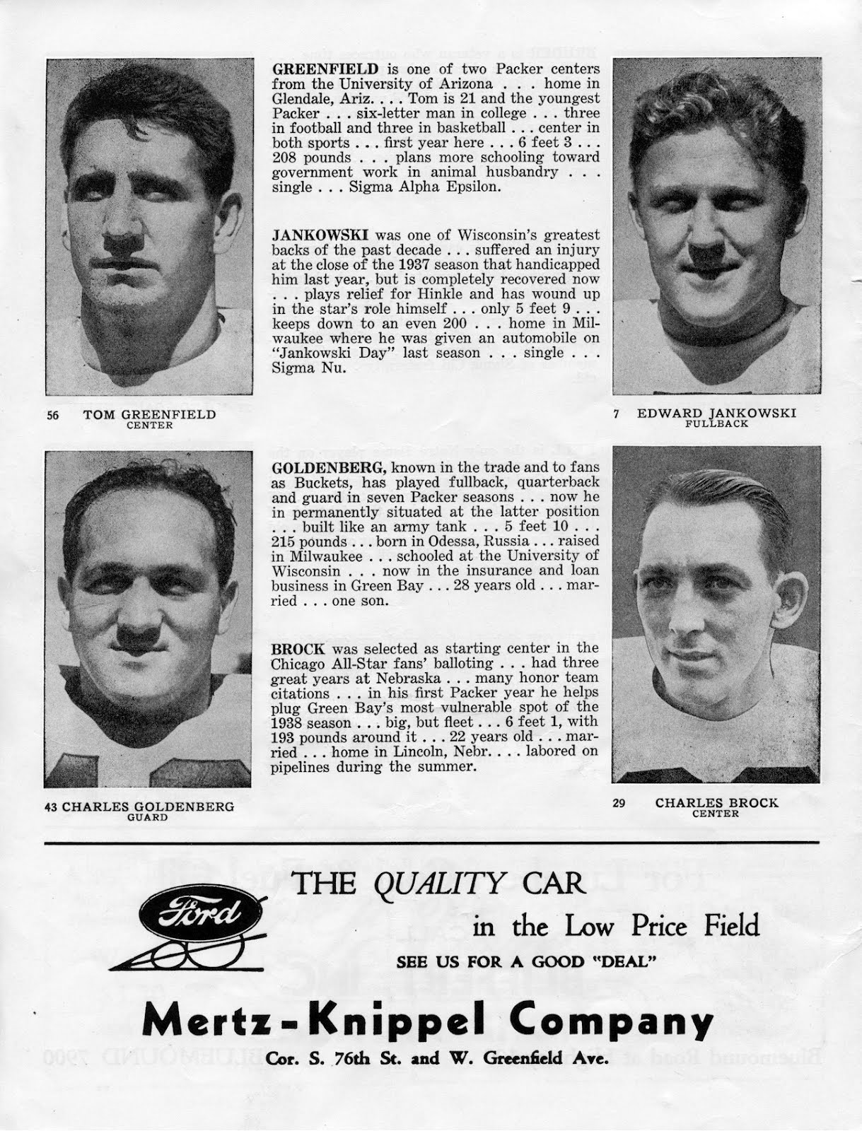 The Wearing Of the Green (and Gold) 1939 Game Program