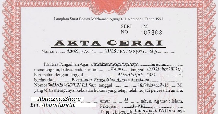 Proses Penerbitan Dan Pengambilan Akta Cerai Abuazmashare