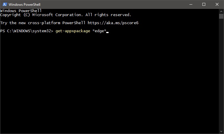 Jendela PowerShell Jendela PowerShell