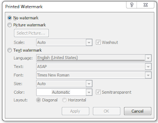 Watermark dialog box