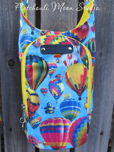 Patchouli Moon Studio~ 3 Water Bottle Slings in Hot Air Balloon Fabric Print