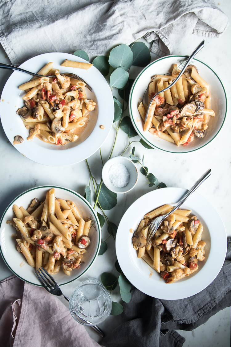 Creamy Havarti Pasta with Mushrooms and Cauliflower The Flourishing