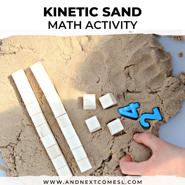 Kinetic sand sensory math activity