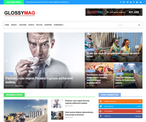 Glossy Mag Blogger Template