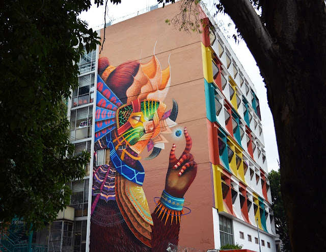 "Quetzen-tul con una canica más" Fantastic New Street Art Mural By Curiot On The Streets Of Mexico City.