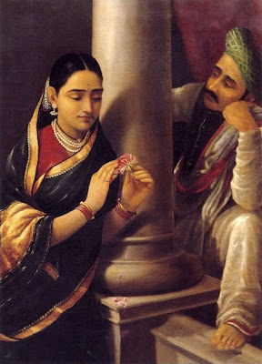 Couple indien, femme à la fleur