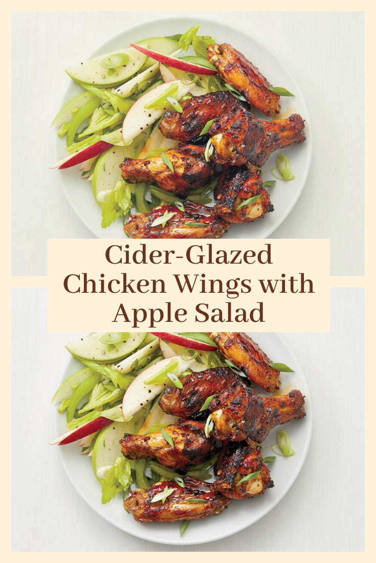 CiderGlazed Chicken Wings with Apple Salad
