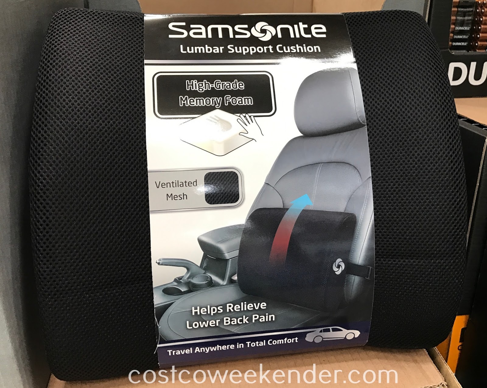 Samsonite Memory Foam Lumbar Support Cushion Costco Weekender