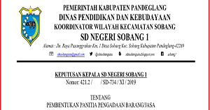 DOWNLOAD SK PANITIA PENGADAAN BARANG JASA (PBJ) SEKOLAH - SDN SOBANG 1