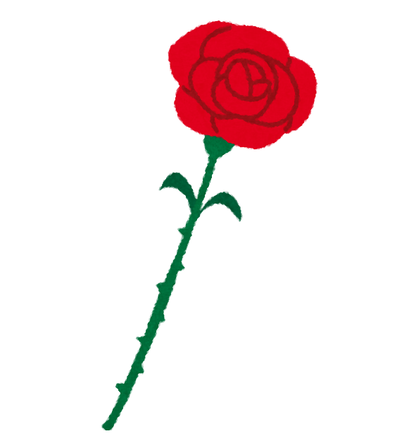 いろいろな一輪のバラの花のイラスト