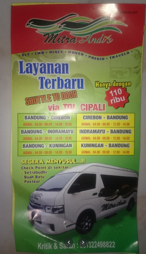 no telepon andis travel bandung