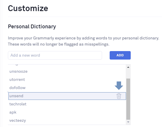 How To Add and Remove Words From Grammarly Personal Dictionary