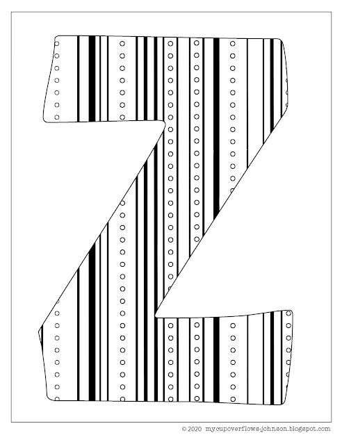 Letter Z design coloring page