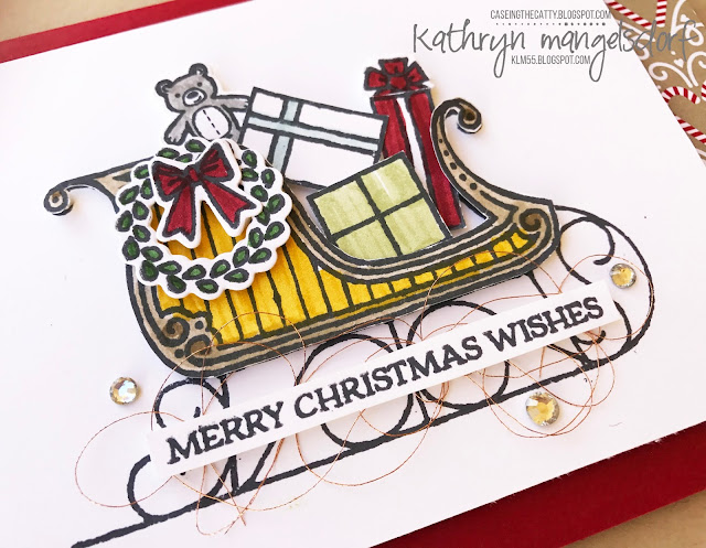Stampin' Up! Santa's Sleigh & Thinlits, Christmas Card created by Kathryn Mangelsdorf