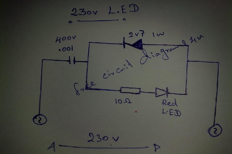 230V LED Circuit Schematic With Explanation Electronic