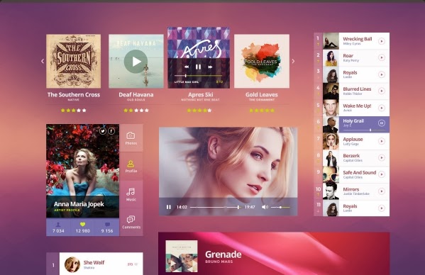 Awesome New Freebie - Funky Tunes UI kit