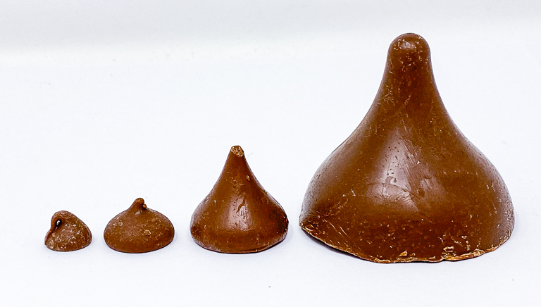 Tales Of The Flowers Hershey S Kiss Size Comparison How Much Bigger Is A Giant Hershey S Kiss