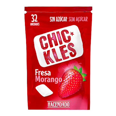 Chicles sin azúcar en grageas sabor fresa Chic-Kles Hacendado