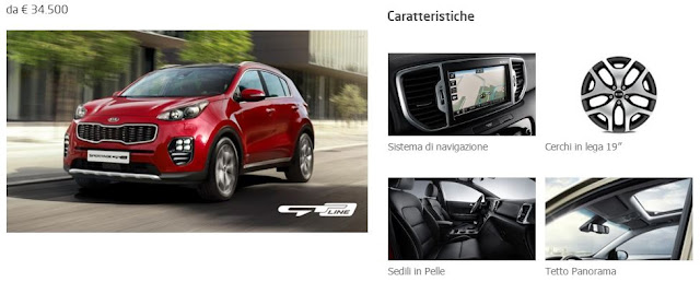 nuova sportage gt line optional pacchetti prezzi motori