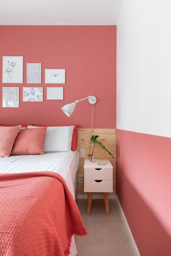 16 Inspirasi pepaduan Cat 2 Warna untuk kamar tidur - DENARUMAH