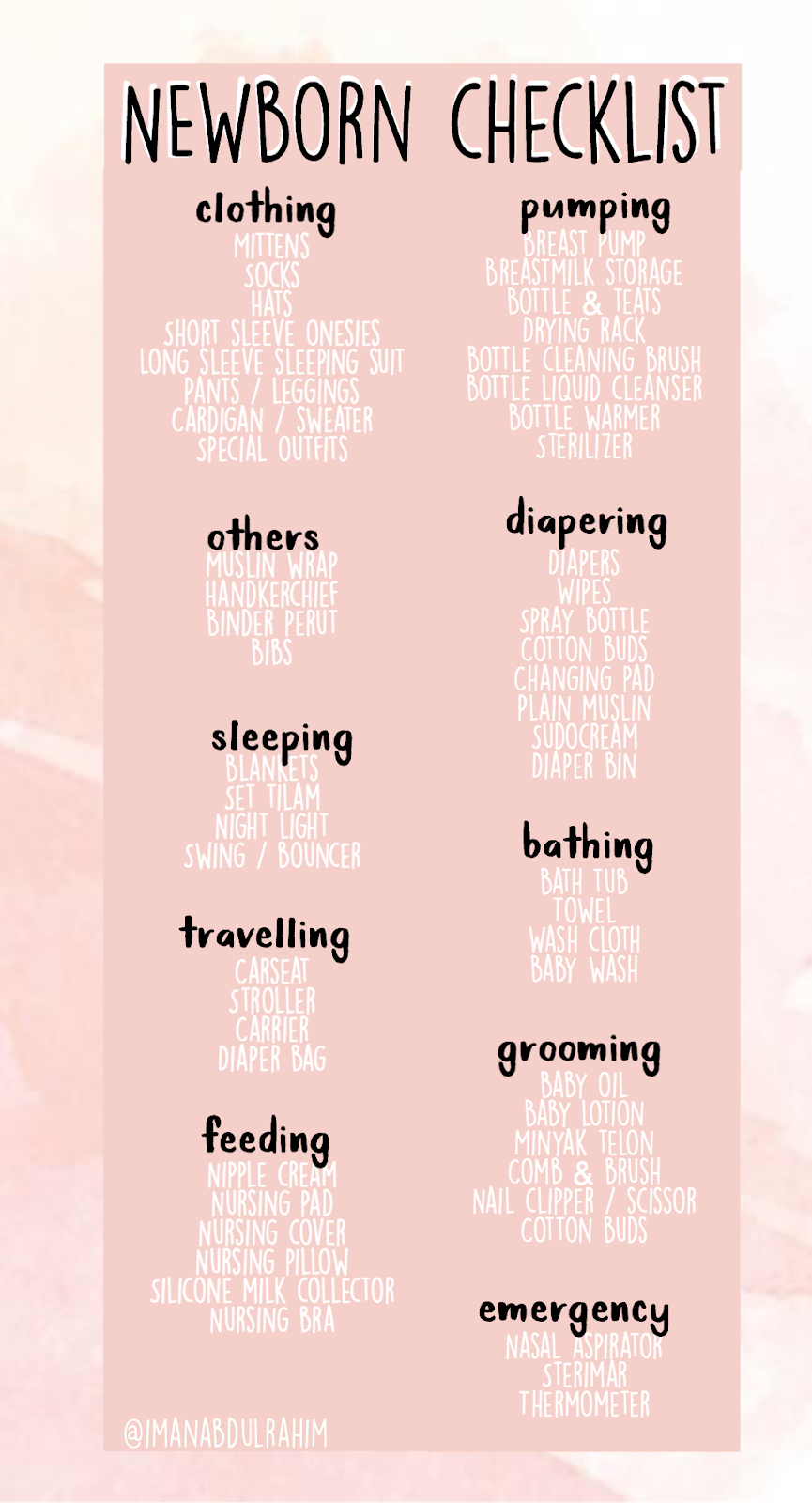 List barang baby newborn